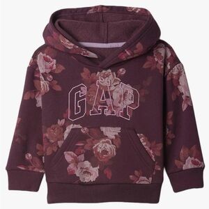 GAP Kids Floral Hoodie - Burgundy